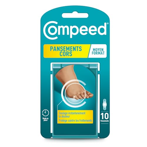 Compeed® - 10 Pansements Cors aux pieds - Moyen Format - Hydrocolloïde
