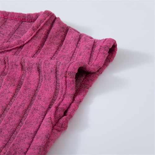 Girls Knit 2 Piece Set Sleeveless Top and Drawstring Pants Soft Cotton 𝐋oungewear Kids Toddler Solid Summer 𝐒leepwear3