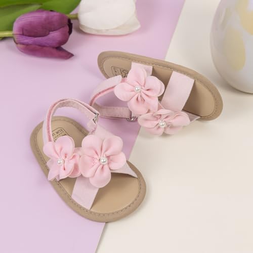 Image of Meckior Infant Baby Girls Boys Summer Sandals Open Toe Lace Princess Dress Wedding Flats Shoes Newborn Toddler Soft Non-slip Sole First Walker Crib Shoes