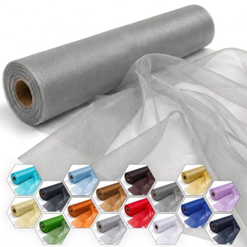 Trimming Shop 25 m x 29 cm klare Organza-Rollen Hochzeitsstuhlschärpen Tischläufer Girlanden Geschenkband Home Party Dekoration… – Ansicht 1