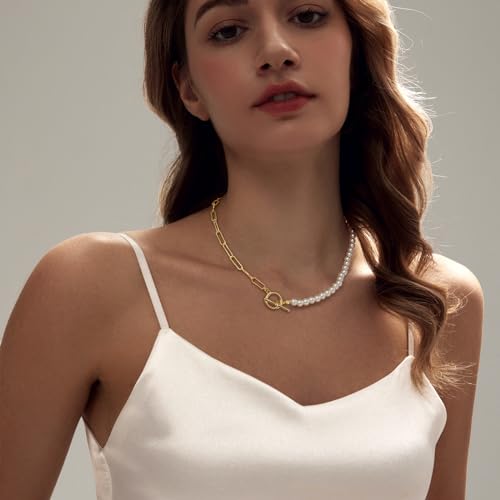 Image of Zeffy Pearl Necklace 4MM /6MM /8MM Dainty Round Imitation Pearl Choker Necklace Wedding Pearl Necklace Delicate Jewelry for Women Simple Bridesmaid Jewelry Gifts