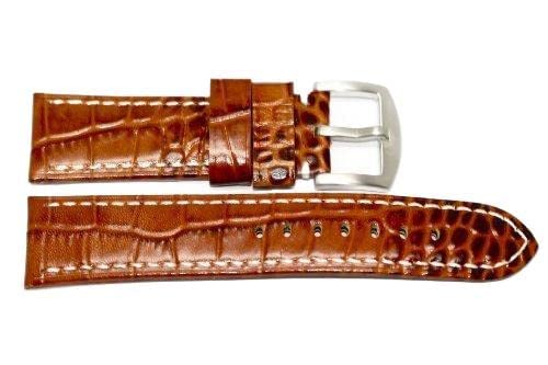 24MM Brown Alligator Grain Genuine Leather Watch Band Strap FITS BULOVA