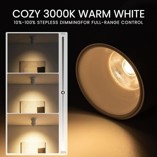 Image of 12W Directional Dimmable Indoor Ceiling Spotlight, Hardwired Fixture | Modern LED Spot Light Indoor, 350 Rotation, Surface Mount Accent Light for Picture Painting Living Room Bedroom, CRI97 White