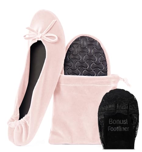 Image of Velvet Foldable Flats for Women, Portable Ballet Shoes for Travel & Events