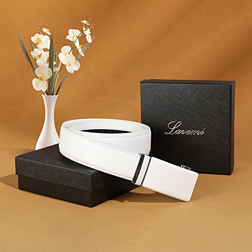 Image of Lavemi Men's Real Leather Ratchet Dress Belt with Automatic Buckle,Elegant Gift Box