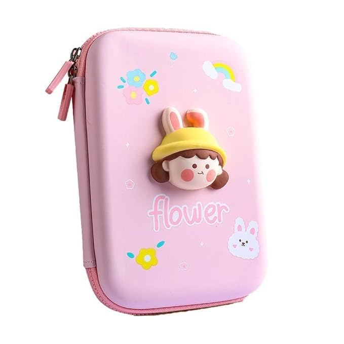 Image of DEOXY Flower Big Cartoon Theme Pencil Case-3D Eva Pencil Case Pouch,Multipurpose Zipper Pencil Case for Kids,Pen&Pencil Bag for School Kids, Girls, Stationery Storage Box (KBX-Flower)