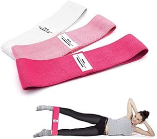 Set of 3 - UNISEX Fabric Loop Hip Resistance Bands - Non Slip Workout Exercise Bands - Ideal for Butt Booty Glutes Legs Hips Squats Strength Training Rehab