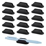 ZUFECY 15-Pack Rubber Pen Holder, Adhesive Silicone Pencil Holder for Desk and Wall, Pen Holder for Clipboard, Classroom Supplies for Desk Orgnazation