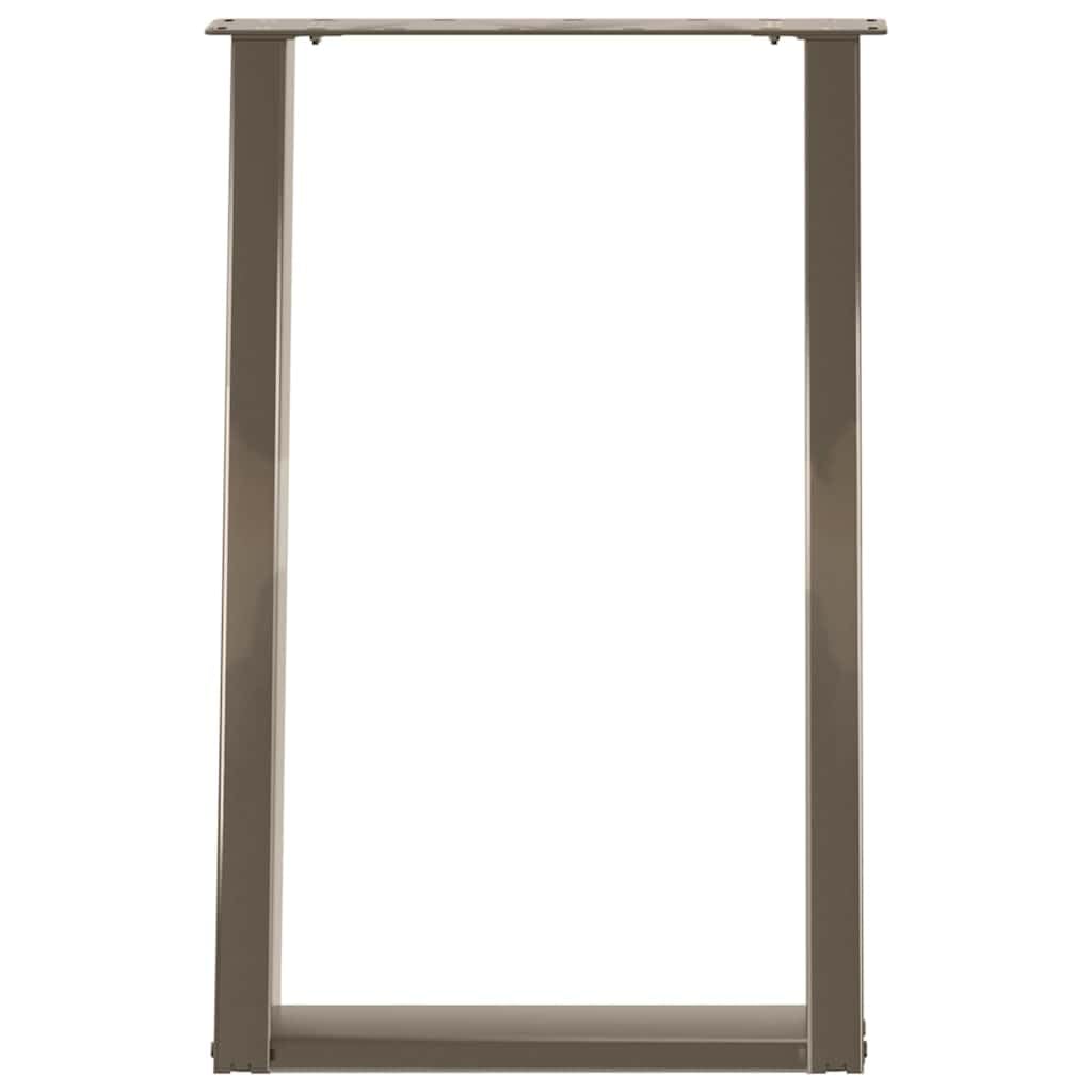 Gambe per Tavolo a Forma di U 2 Pezzi Acciaio Naturale 50x72-73 cm