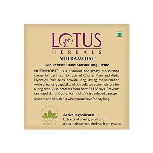 Image of Lotus Herbals Whiteglow Skin Whitening & Brightening Gel Cream, SPF-25, 40g & Nutramoist Skin Renewal Daily Moisturising Creme, SPF 25, 50g