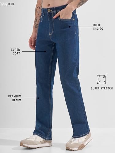 Image of Highlander Men Men's Straight Relaxed Fit Jeans | Stretchable | Everyday Comfort & Style| Jeans for Man|Premium Cotton Blend