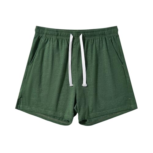 Image of AMY COULEE Mens Lounge Shorts 4 inch Pajama Lightweight Cotton Sleep Bottoms with Pockets