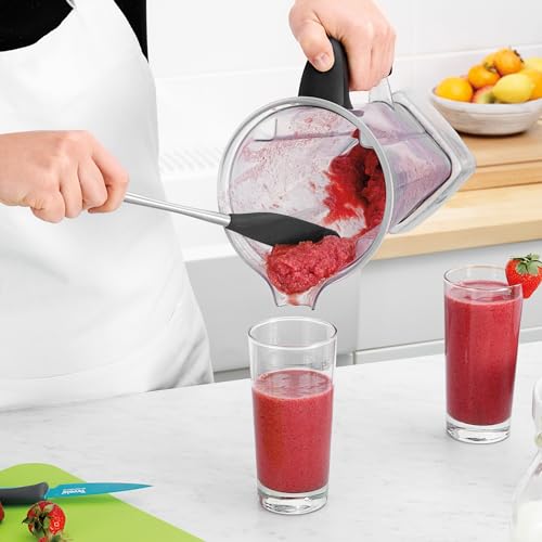 Grattoir à bocaux Flex-Core spatule silicone manche acier inoxydable noir