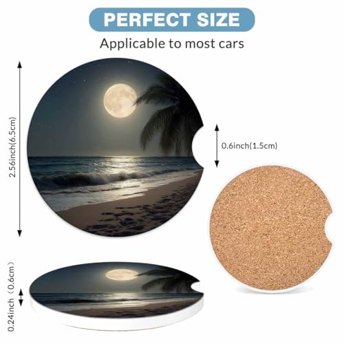 Juego de 2 portavasos absorbentes para carro Tropical Beach miniatura 5