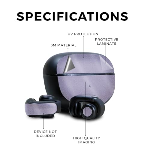 Image of Glossy Glitter Skin Compatible with Bose Ultra Open Earbuds - Solid Lavender - Premium 3M Vinyl Protective Wrap Decal Cover - Easy to Apply | Crafted in The USA by MightySkins