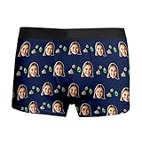 Genérico ropa interior masculina estampada fantasía en tejido mixto cómodo, suave, elástico y transpirable para todos los días, azul marino, XL