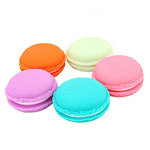 JiaHui Pack of 8 Colorful Mini Macaron Shape Earphone Storage Box Candy Jewelry Organizer Pill Case Container