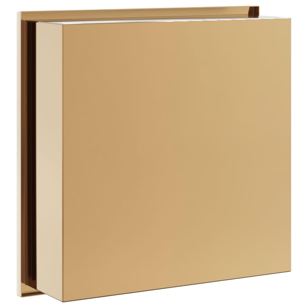 vidaXL Niche de douche doré brossé 32x32x9 cm acier inoxydable, niche de salle de bain, étagère de douche intégrée, niche murale de toilette