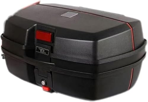 AZIEBAY バイク用リアボックス。大容量、頑丈、耐衝撃、防水、分解・取り付け簡単、夜間警告灯とキー、盗難防止機能付き。フルフェイスヘルメットも収納可能。実用的、多機能、耐久性、携帯性に優れています。お気軽にお買い求めください。