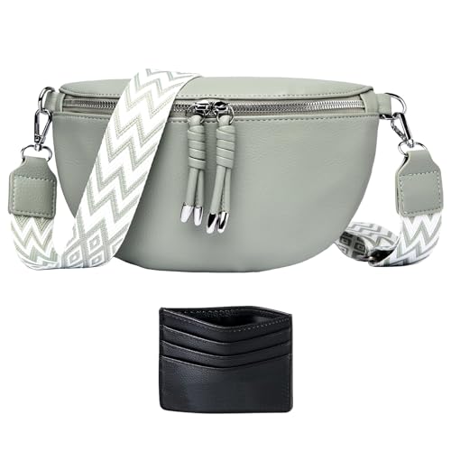 QJFHURB Bolso Bandolera Mujer Pequeño de Piel con Riñonera y Tarjetero