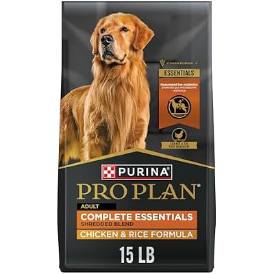 Purina Pro Plan Complete Essentials Shredded Blend Chicken and Rice Dog Food Dry Formula with Probiotics for Dogs - 15 lb.