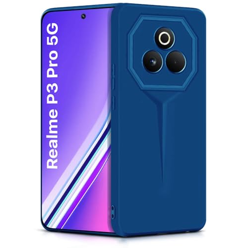 Image of WOW IMAGINE Back Cover for Realme P3 Pro 5G | Blade Series Ultra Thin Case with Lightweight Design | Camera Protection | Soft Matte Silicone Flexible Mobile Case - Blue