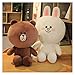 Peluche Oso marrón y cony Peluche Juguetes Anime Almohada Juguete Encantador Figura muñeca para Novia cumpleaños Hija (Color : Brown Bear and cony, Height : 20cm)