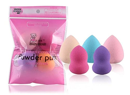 KiraShan - Soft Makeup Blender Sponges Professional Puff Multi Shape Smoothing for Foundation Powder 4pc or 5pc Gourd or Tear Drop Multicolor (5PCS: 2 Gourds 3 Tear Drop)