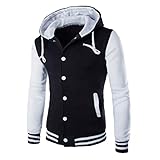 ZYYM College-Jacke Herren mit Kapuze Slim-Fit Baseball-Jacke Moderne Sportjacke Farbblock Hoodie Sweatjacke Herren Jacke Hoodie übergangsjacke Baseball Sweatjacke Jacke Kapuze Hoodie Sweater