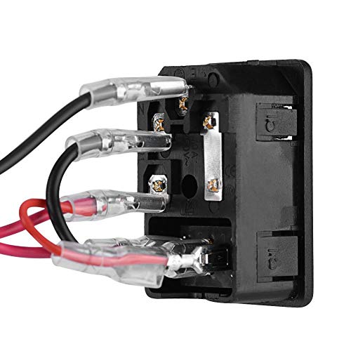 Ticfox 3D-Drucker Netzschalter, U-Stecker 15A 220V/110V, Wippschalter mit Steckdose, Stromversorgung Switch/Adapter Socket Module Kompatibel mit Einer Sicherung for 3D-Drucker