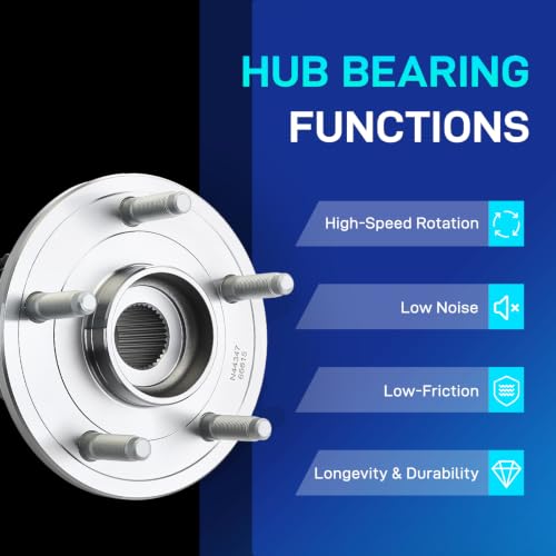 Image of BDELI 515073 2Pcs Front Wheel Hub Bearing Assembly Compatible with 2002 2003 2004 2005 Dodge Ram 1500 (4-Wheel ABS for All Models), 2004 2005 Dodge Ram 1500 (2-Wheel, 5.7L V8), 5 Lugs w /ABS