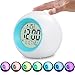 Produktbild LED Kinderwecker, 7 Farben LED Lichtwecker, 12/24 Stunden Digitaluhr Licht, 7 Wecker Klingeltöne, Lichtwecker mit Datum und Temperatur, Wake Up Lichtwecker für Kinder