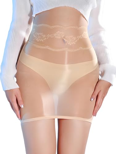 Women's See Through Glossy Mesh Mini Skirt High Rise Flower Print Underwear Skirts for Party