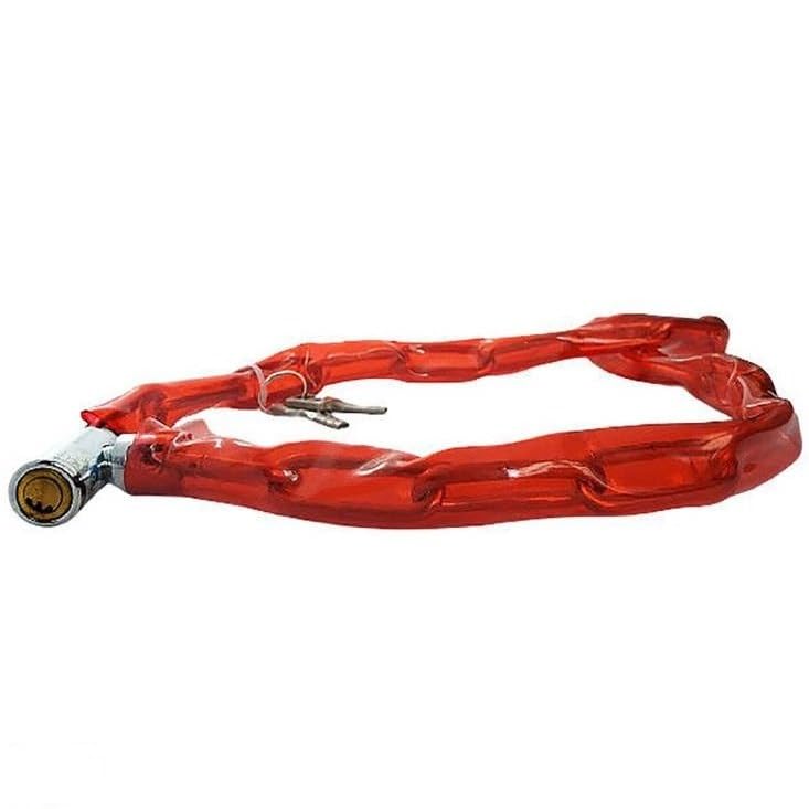 Image of Chain Lock, Soft Plastic Wrapped Metal Chain Cable Safety Lock for Motorcycle, Bike | Random Color|