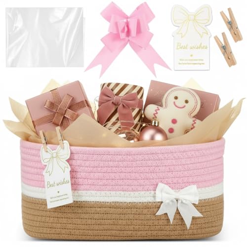 Colingmill Christmas Thanksgiving Small Woven Gift Basket for Nursery Room