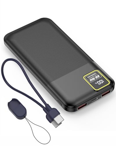 Power Bank Portable Charger USB C PD QC3.0 Fast Charge Powerbank Phone Battery Pack (Black, 10000mAh Fast Charge with LED Display)