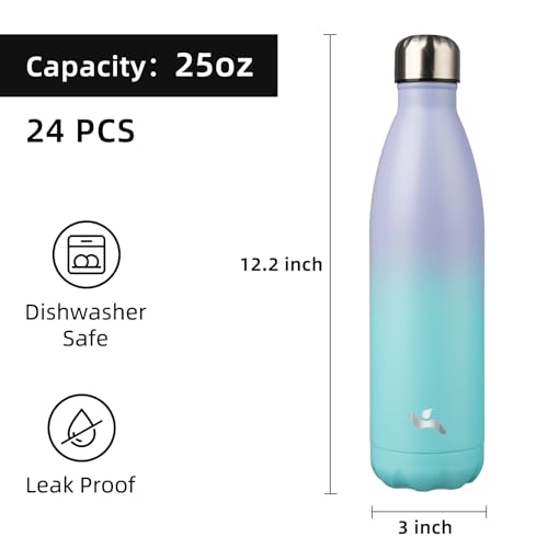 Image of Konokyo 24 Pack 25 oz Insulated Stainless Steel Water Bottle