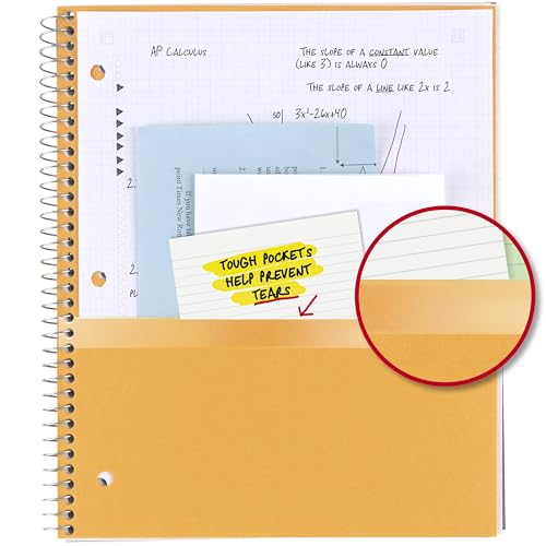 Image of Five Star Spiral Notebook + Study App,1 Subject,Graph Ruled Paper,8-1 /2 inch x 11 inch,100 Sheets,Fights Ink Bleed,Water Resistant Cover,Assorted Colors (73549),6 Count (Pack of 2)