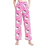 [stilvoller Design] Unsere niedlichen Damen Pyjamahosen sind alle mit niedlichen Cartoon-Mustern und auffälligen Ganzkörperdrucken bedruckt. mit taschen Das attraktive und lebendige Design wird Frauen und Mädchen ansprechen und die Schlafenszeit angenehmer und stilvoller machen
