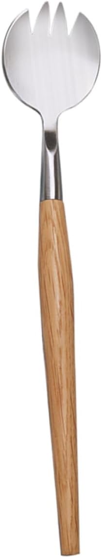 ABOOFAN 2pcs Stainless Steel Salad Fork with Wooden Handle Ergonomic Food Serving Fork for Daily Use Restaurants Catering and Food Shops and Tableware