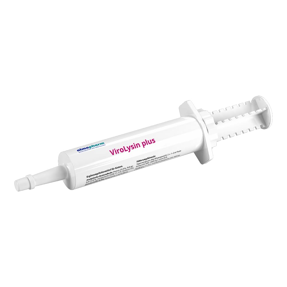 almapharm ViroLysin Plus | Doppelpack | 2 x 30 g | Ergänzungsfuttermittel für Katzen | Paste zum eingeben in das Maul | Vitalstoffe