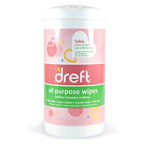 Image of Dreft Multi-Surface All-Purpose Gentle Cleaning Wipes for Baby Toys, Car Seat, High Chair & More, 70 Count