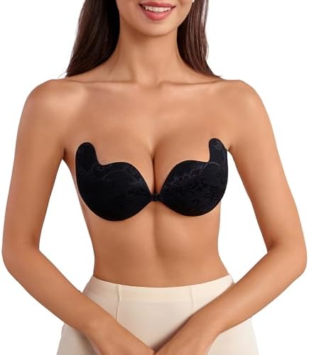 Rosefly Sticky Bra Push up for Women，Strapless Backless Adhesive ...