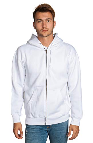 Men's Ecosmart Full Zip Up Front Jacket Ultimate Heavyweight Fleece Sweatshirt Cotton Blend Winter Warm Work Hoodie