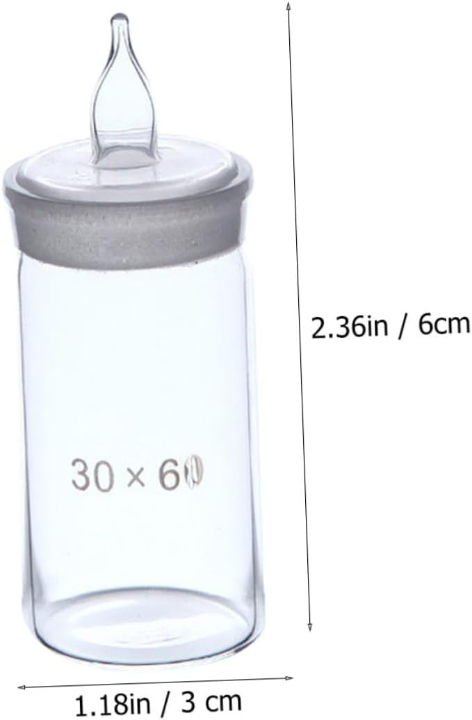 30 * 60mm Tall Weighing Bottle Heat Resistant Glass Easy Refill Portable Stopper Lab Use