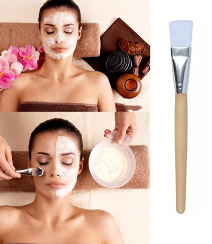 ayushicreationa Professional Flat Face Pack Brush Cosmetic Makeup Brush Set for Men and Women (1 PCS Wooden Brush)