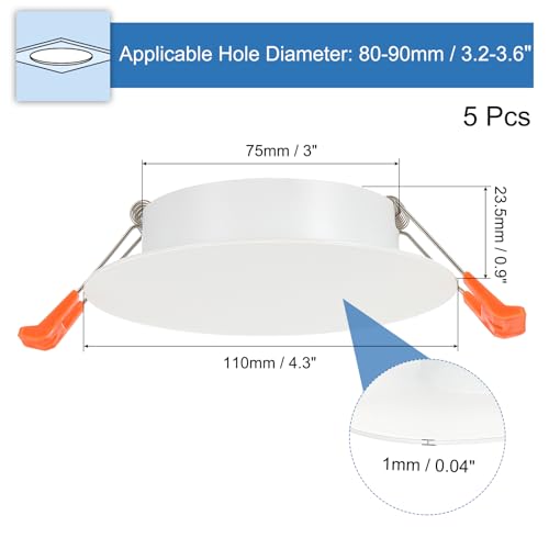 Cache-trou de plafond blanc mat 110 mm lot de 5