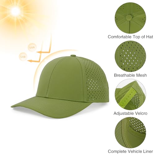 Image of Quick Dry Baseball Cap Curved Brim Mesh Snapback Hat for Men Women