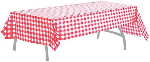 BRICHBROW Pcs of 3 Premium Plastic Checkered Flag Tablecloths Picnic Table Covers, Tablecovers Party Favor