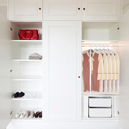 Garment Bag Clear 24'' X 40'' Suit Garment Bags White Breathable Full Zipper Dust Cover For Suit Dance Clothes Closet Pack Of 6 #TOP6